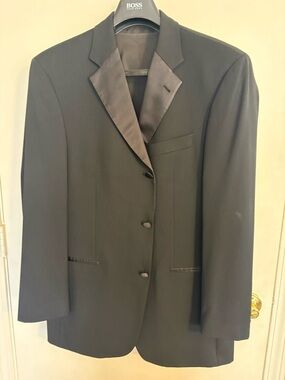 BOSS Black Satin-Lapel Tuxedo Jacket and Vest